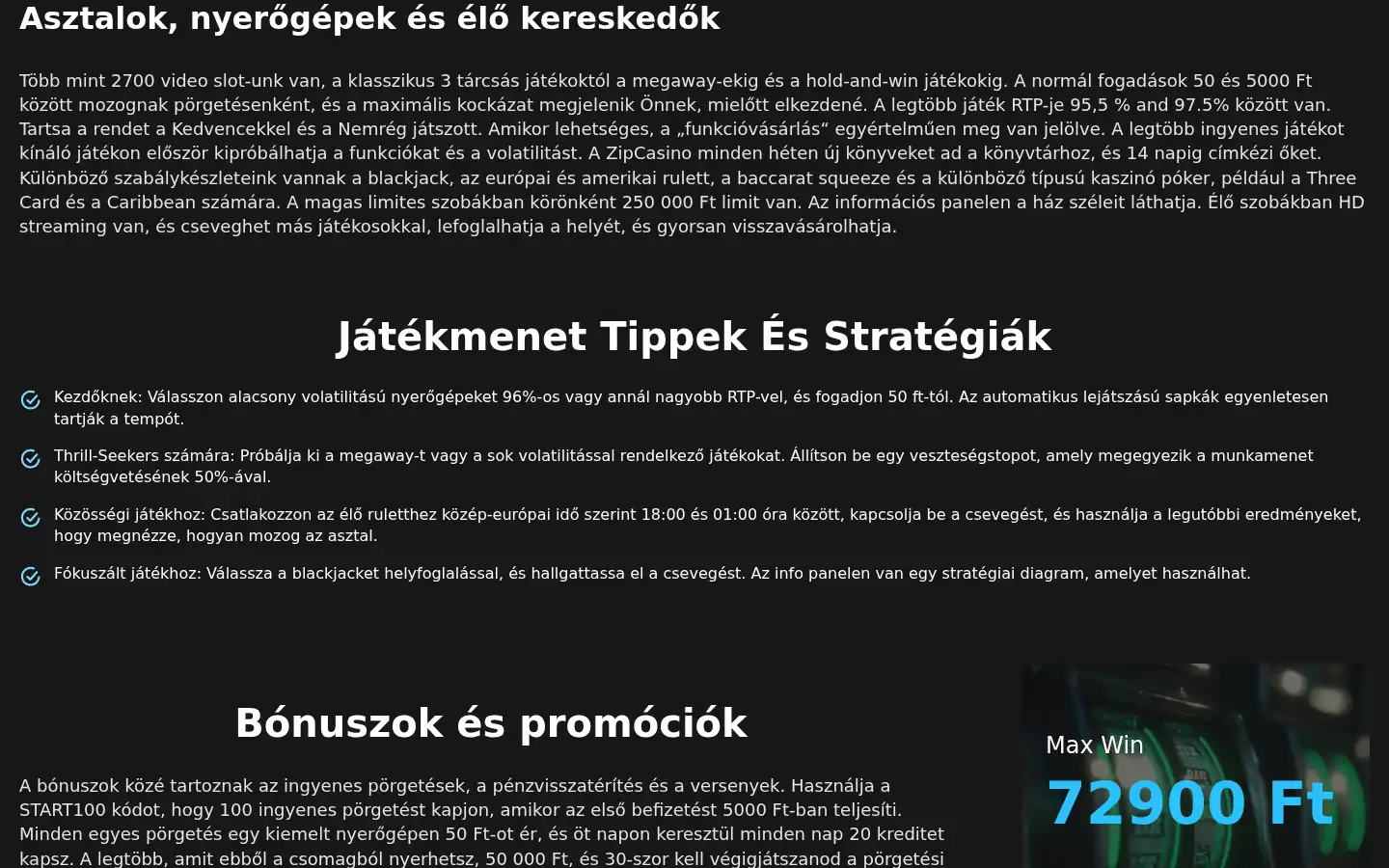 Screenshot of zip-casino.net