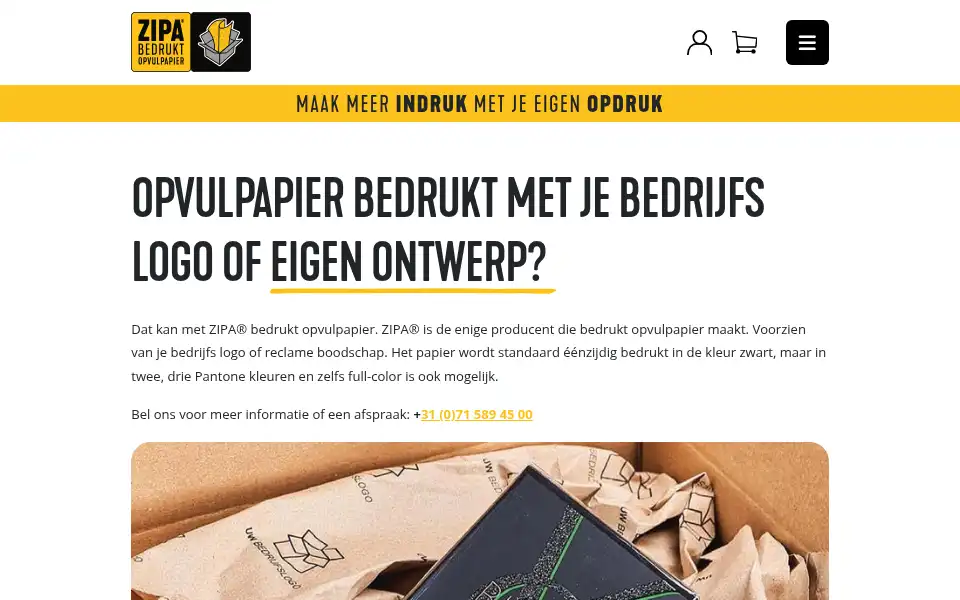 Screenshot of zipapapier.nl