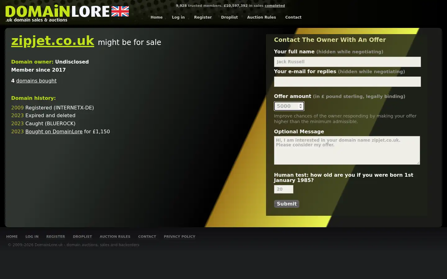 Screenshot of zipjet.co.uk
