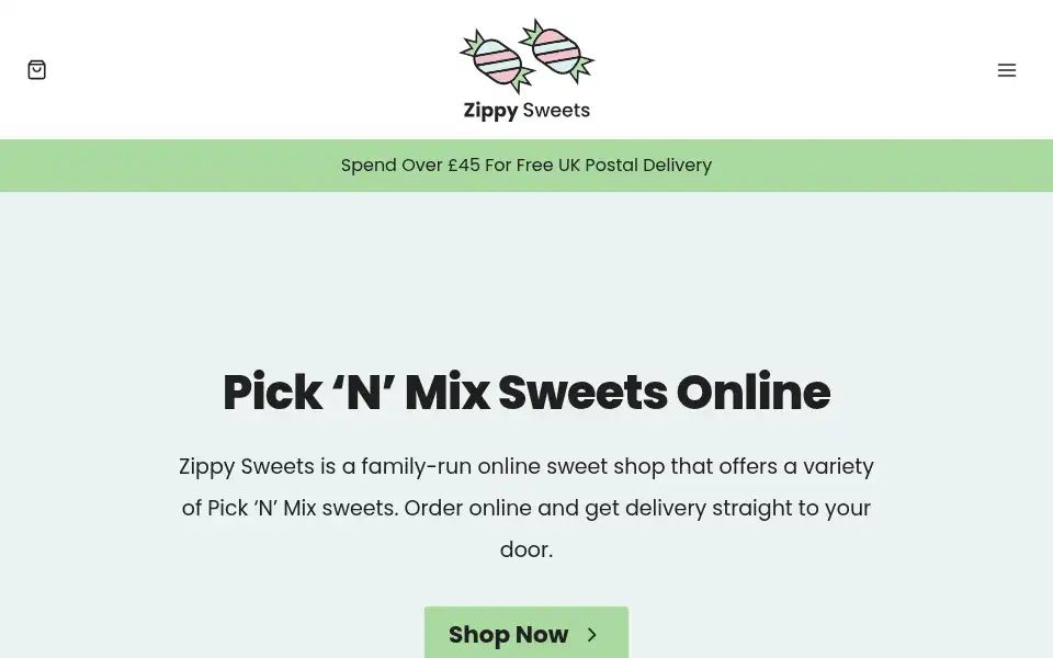 Screenshot of zippysweets.co.uk
