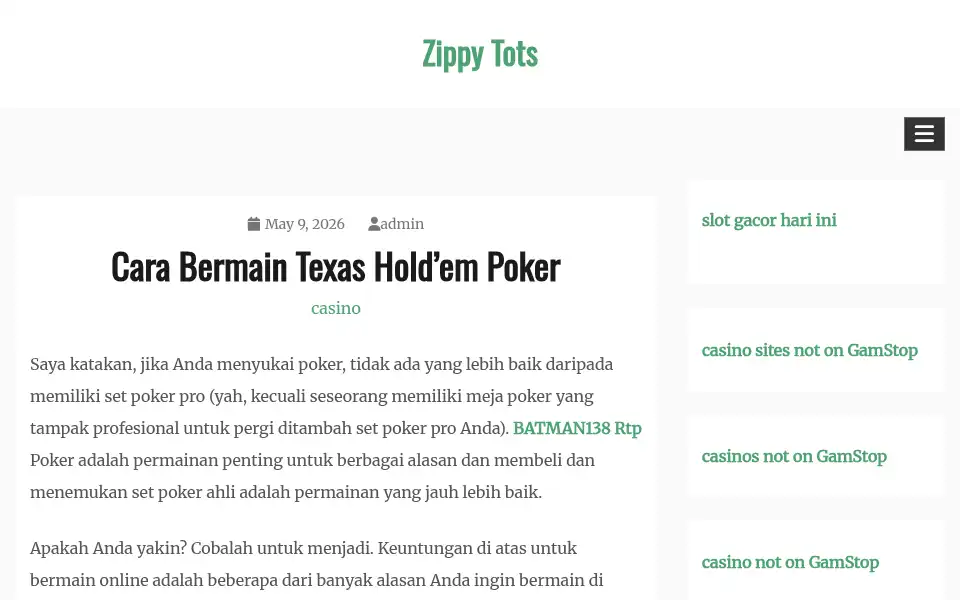 Screenshot of zippytots.co.uk