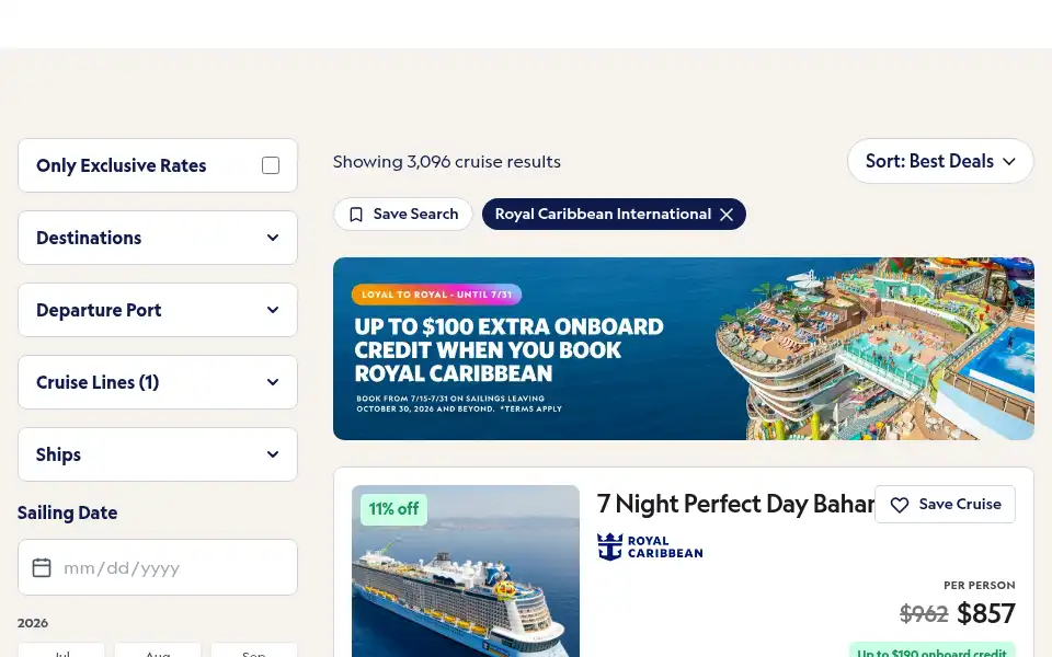 Screenshot of zipsea.com