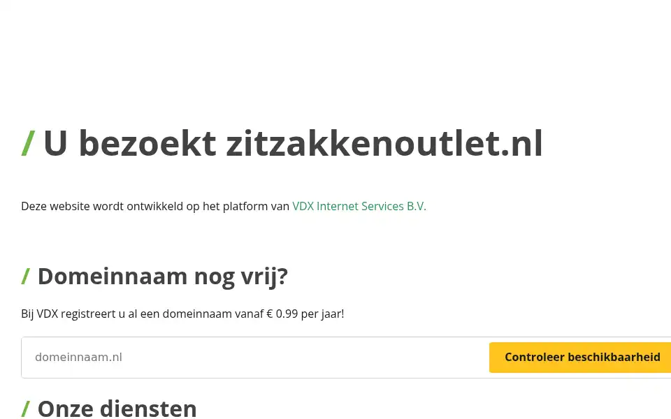 Screenshot of zitzakkenoutlet.nl