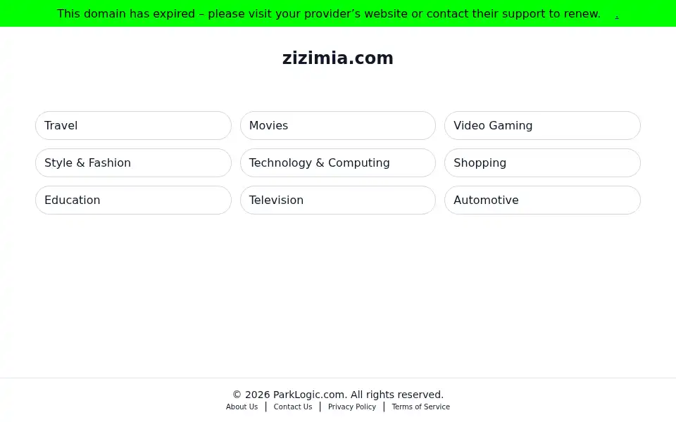 Screenshot of zizimia.com