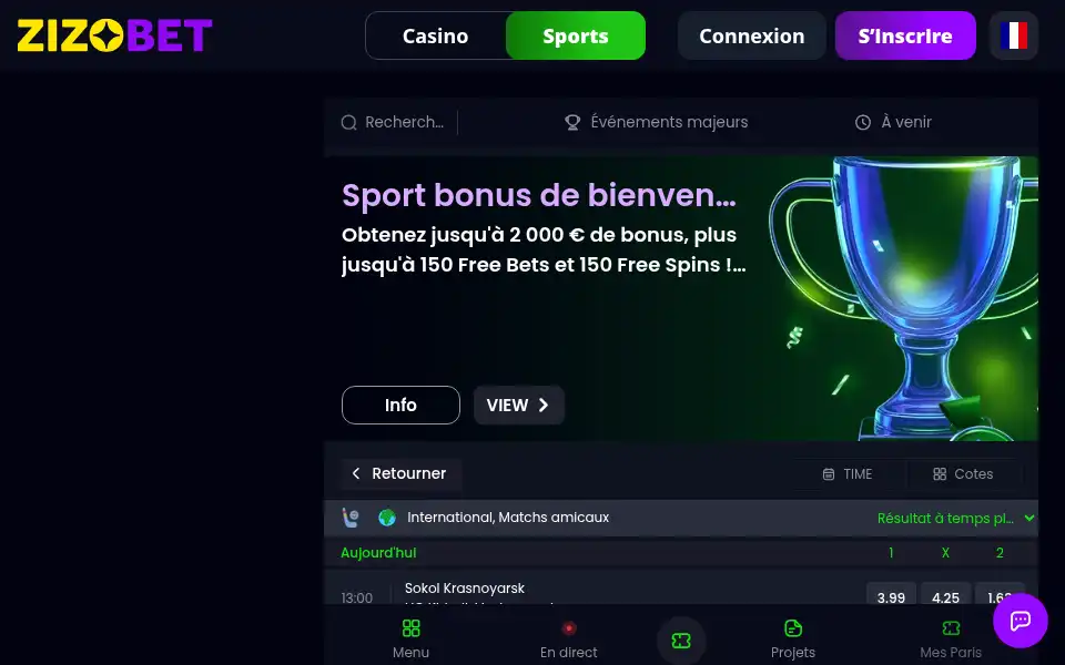 Screenshot of zizobet.com