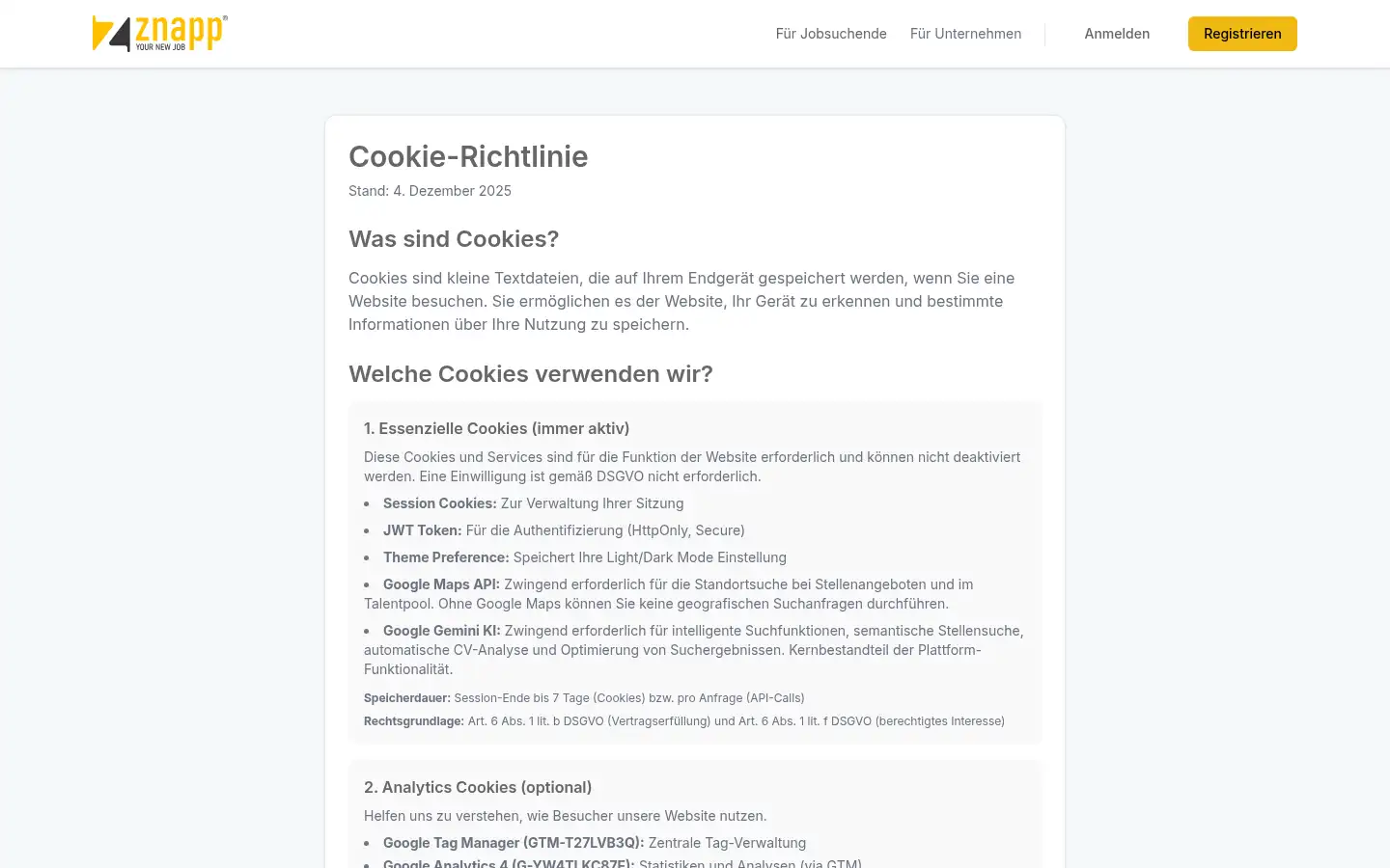 Screenshot of znapp.de