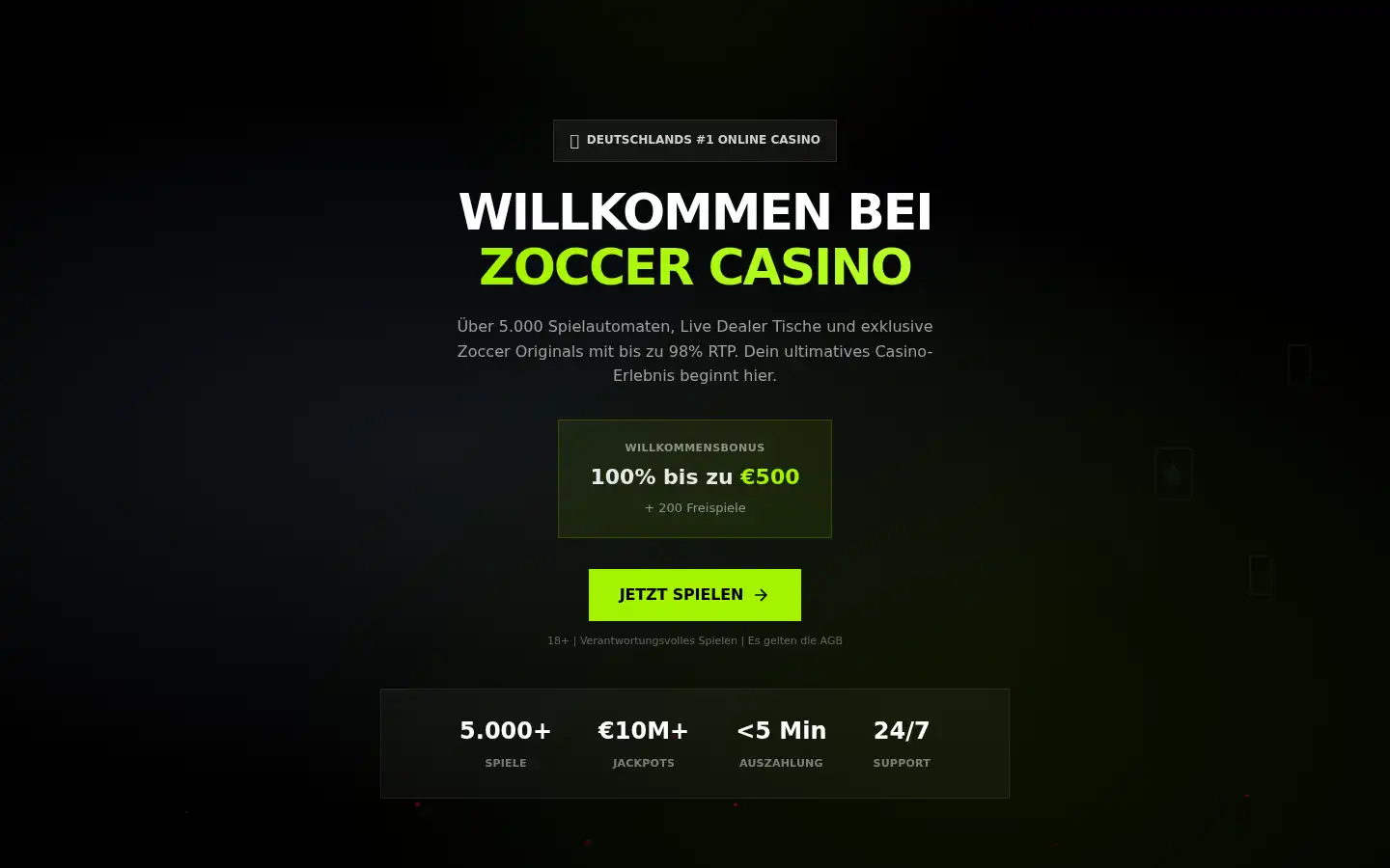 Screenshot of zoccercasino.de
