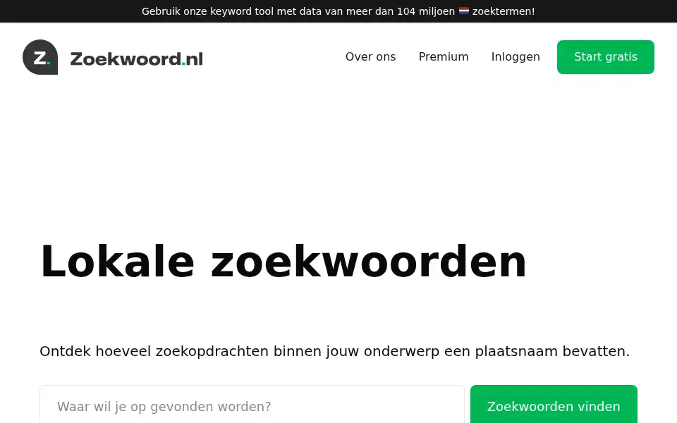 Screenshot of zoekwoord.nl
