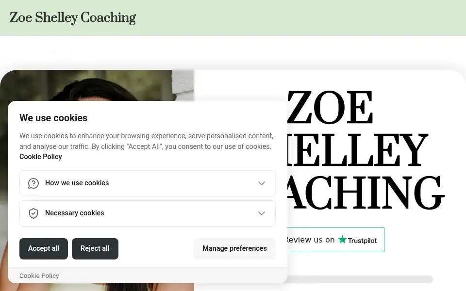Screenshot of zoeshelley-onlinecoaching.com