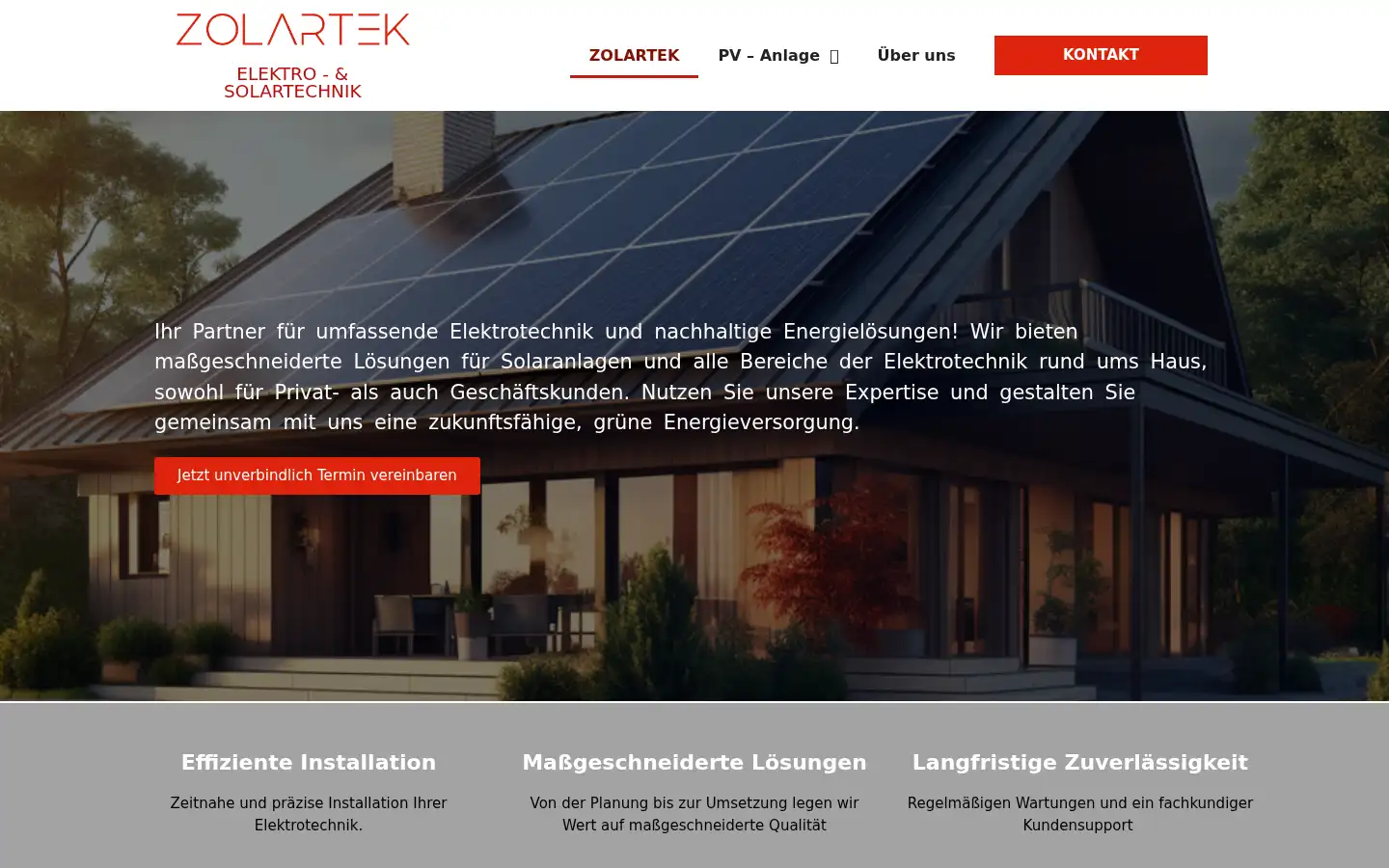 Screenshot of zolartek.de