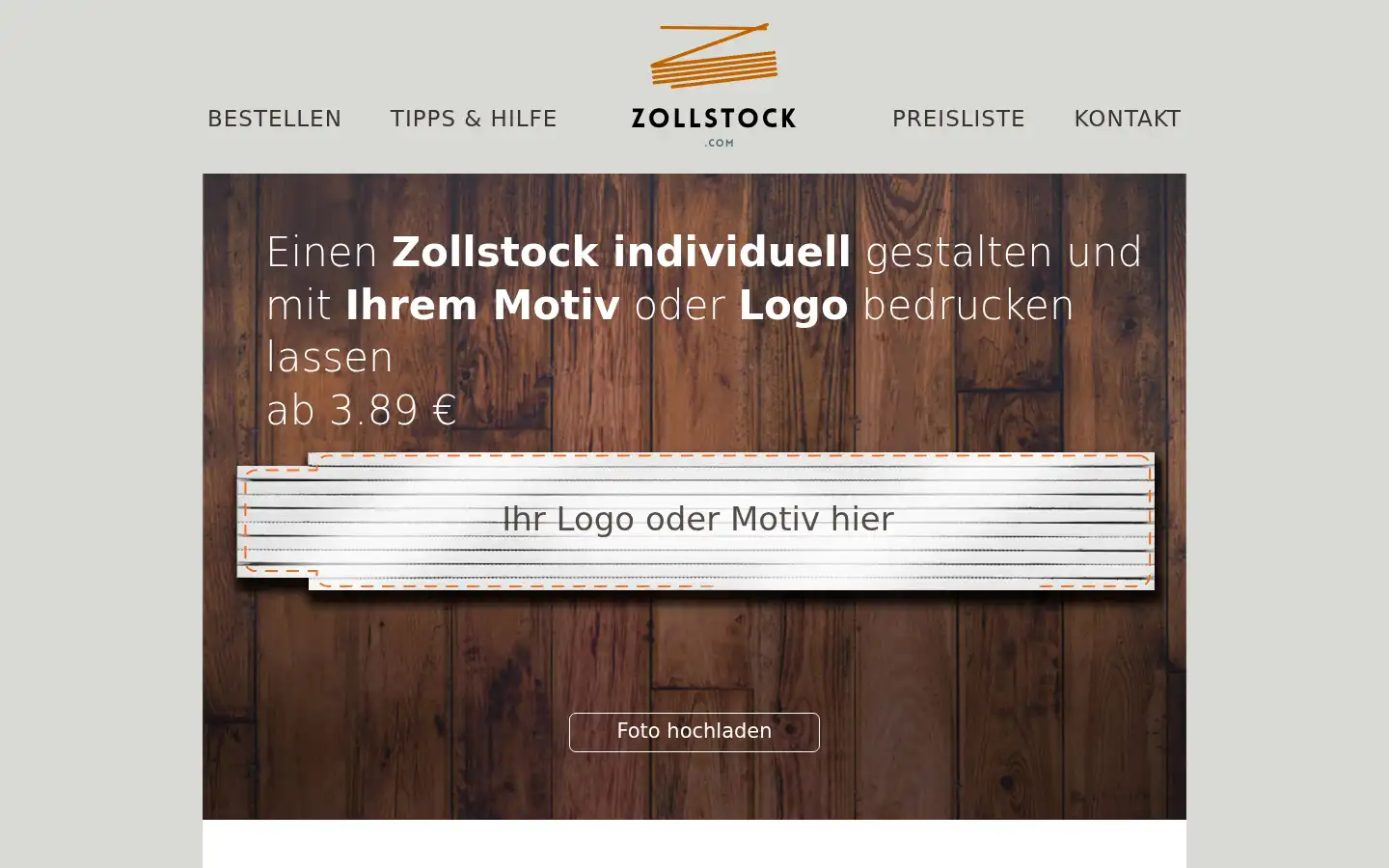 Screenshot of zollstock.com