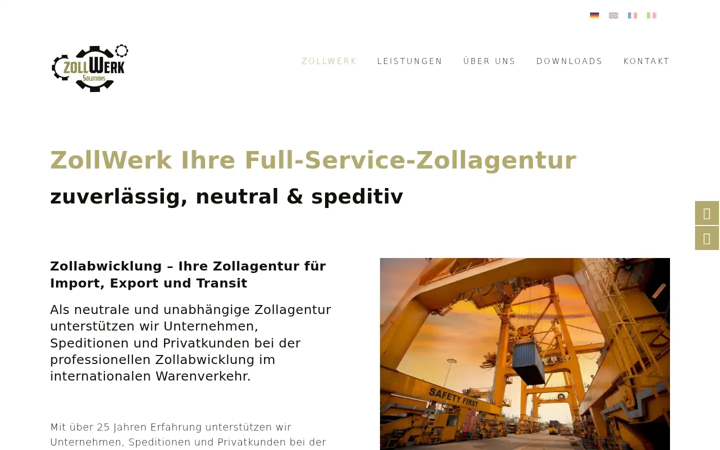 Screenshot of zollwerk-solutions.ch