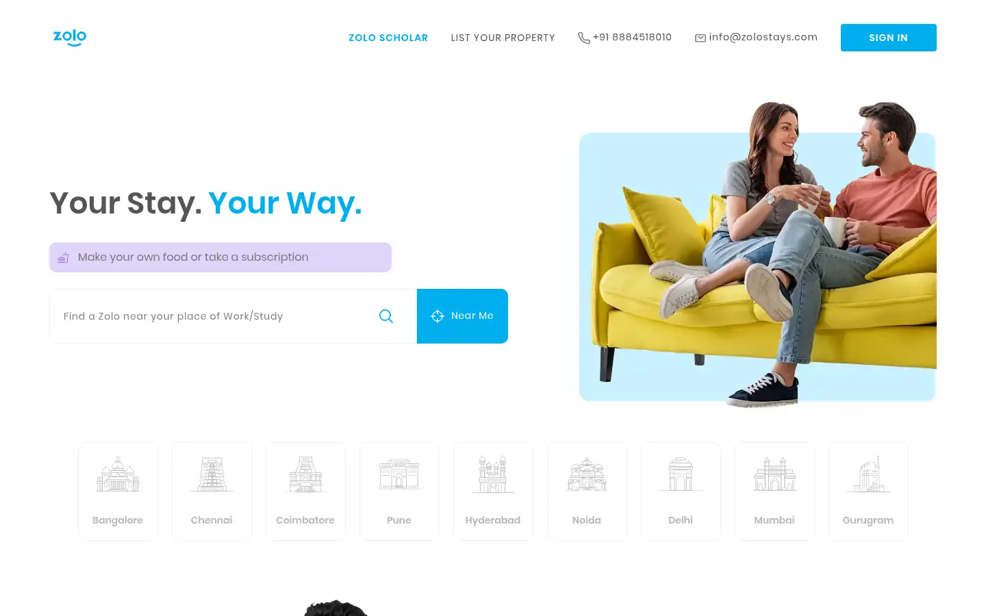 Screenshot of zolostays.com