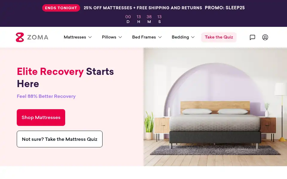 Screenshot of zomasleep.com