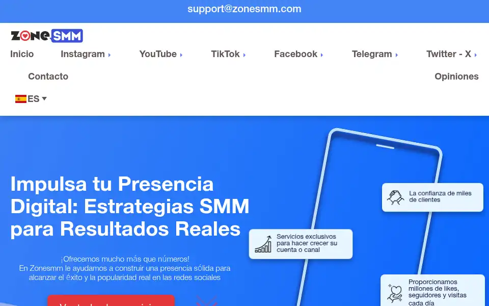 Screenshot of zonesmm.com