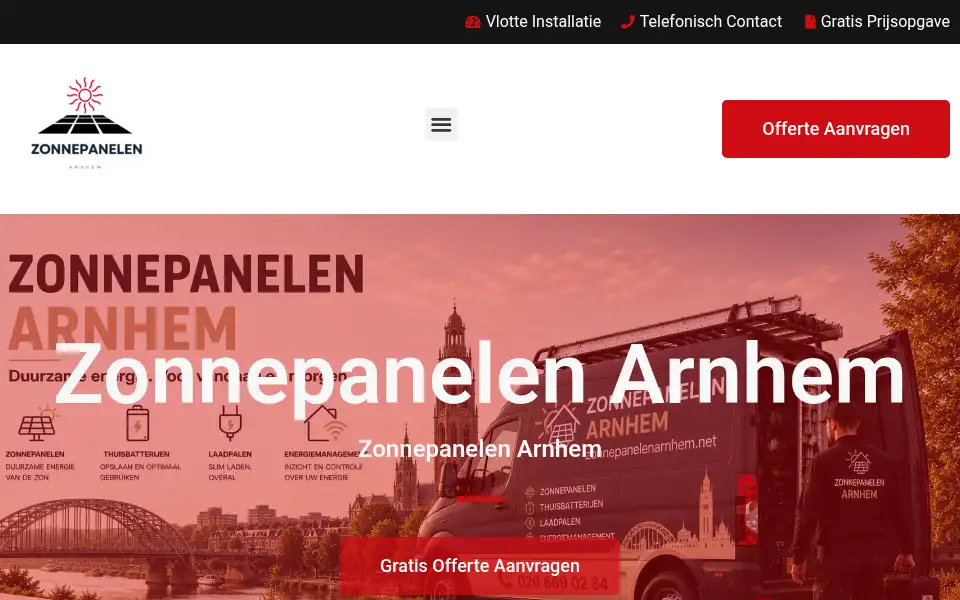 Screenshot of zonnepanelenarnhem.net
