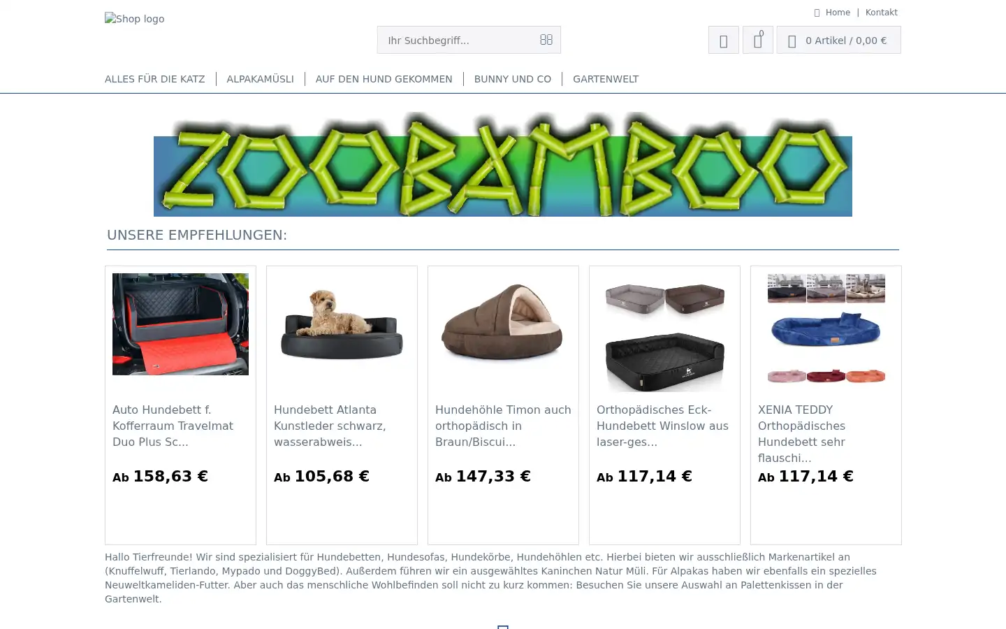 Screenshot of zoobamboo.de