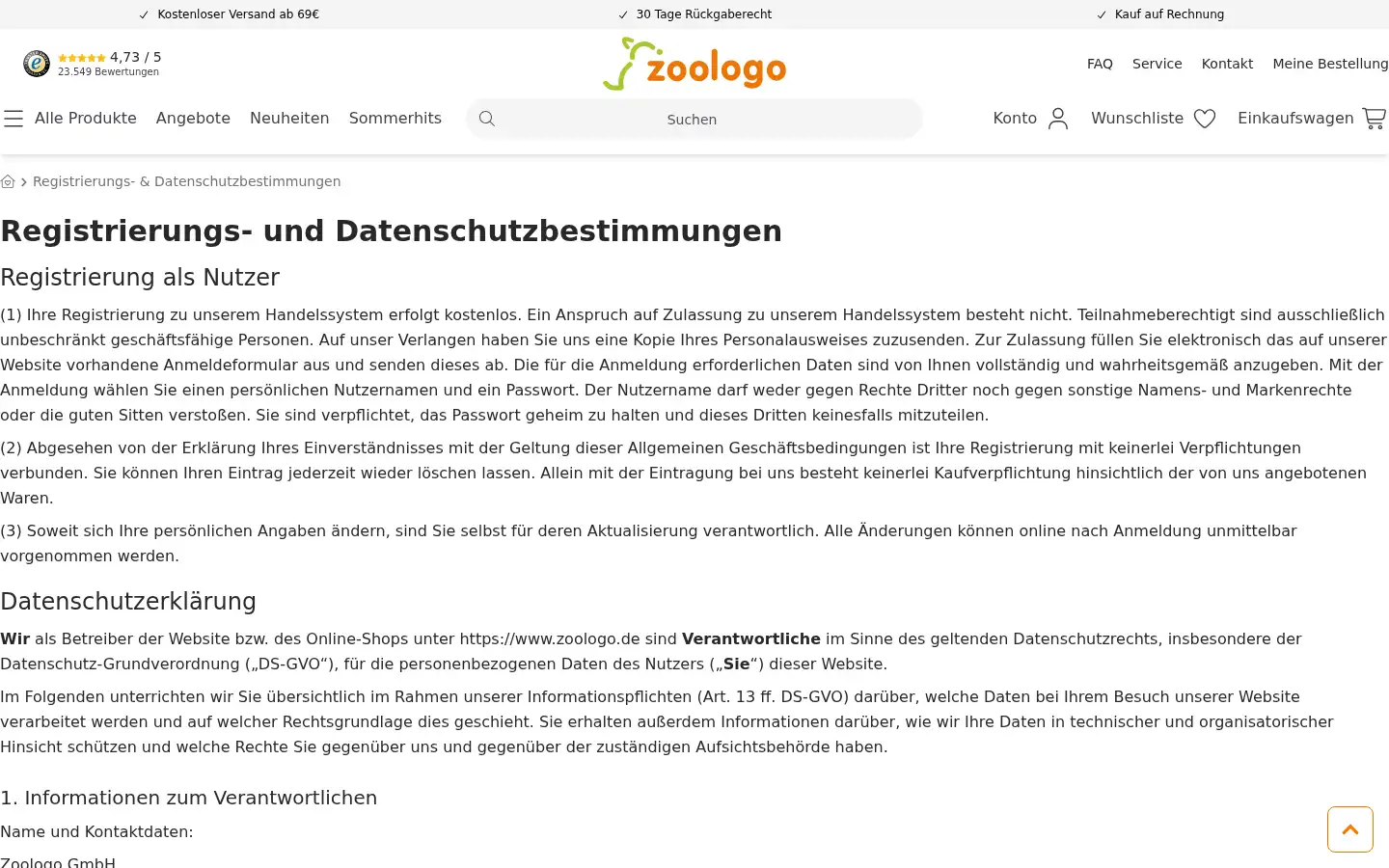 Screenshot of zoologo.de