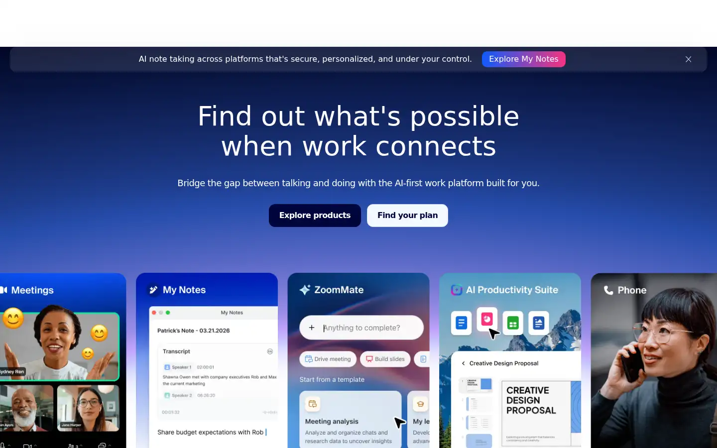 Screenshot of zoom.us