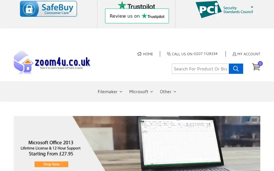 Screenshot of zoom4u.co.uk