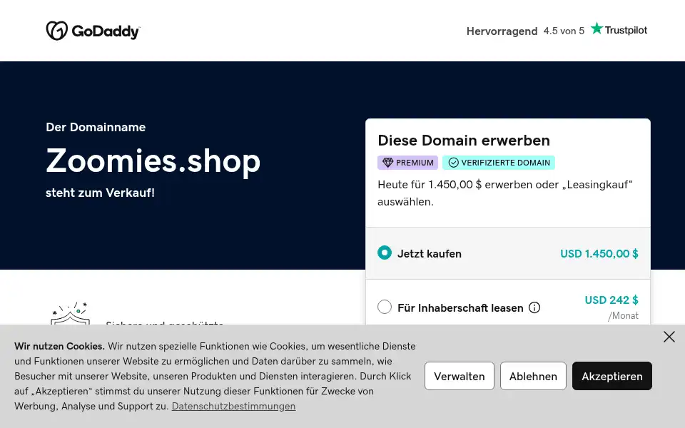 Screenshot of zoomies.shop