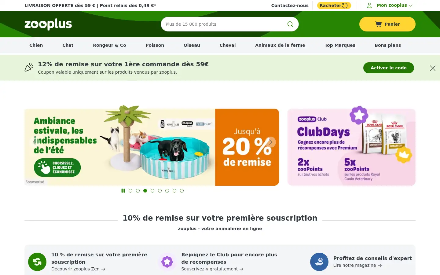 Screenshot of zooplus.fr