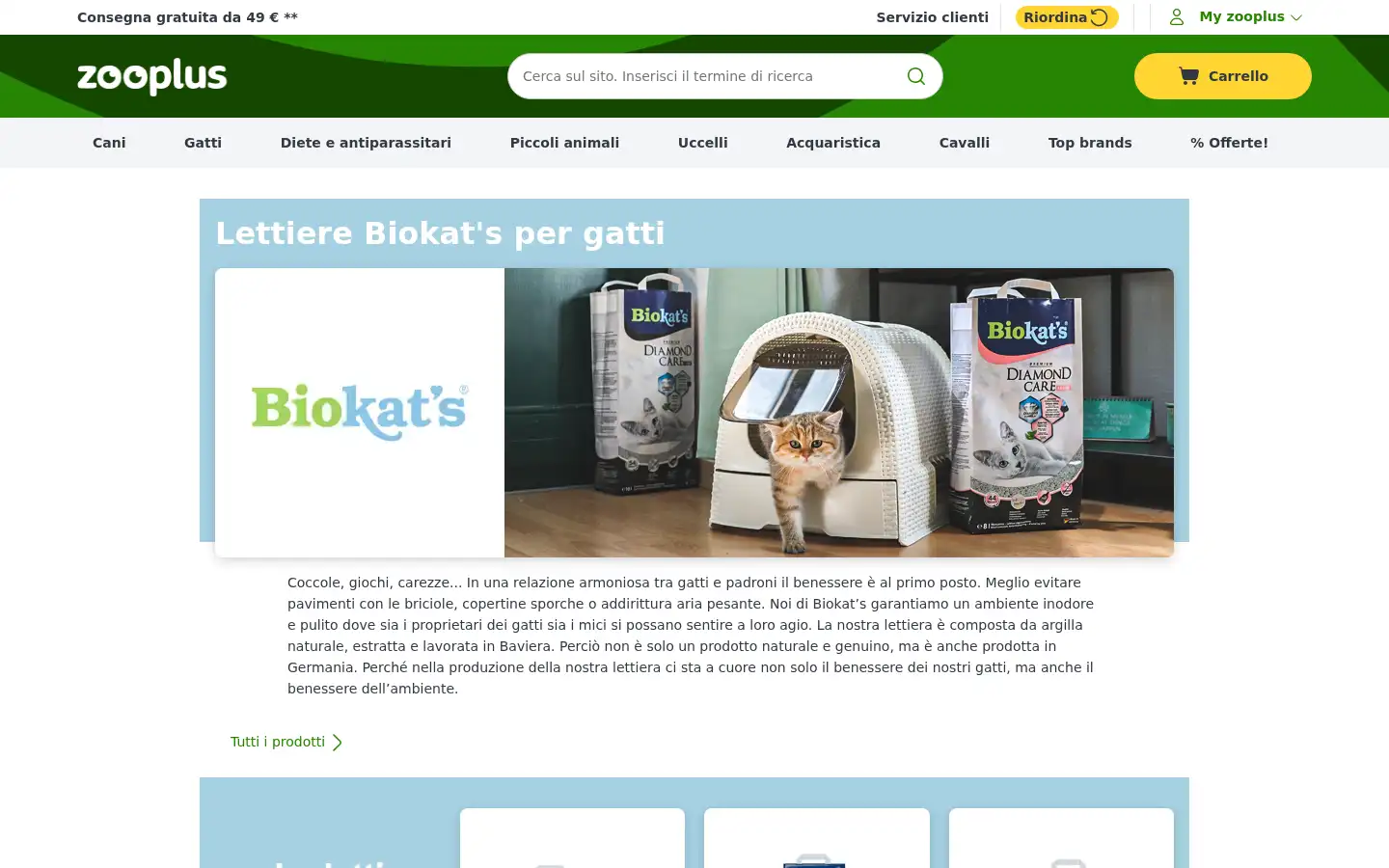Screenshot of zooplus.it