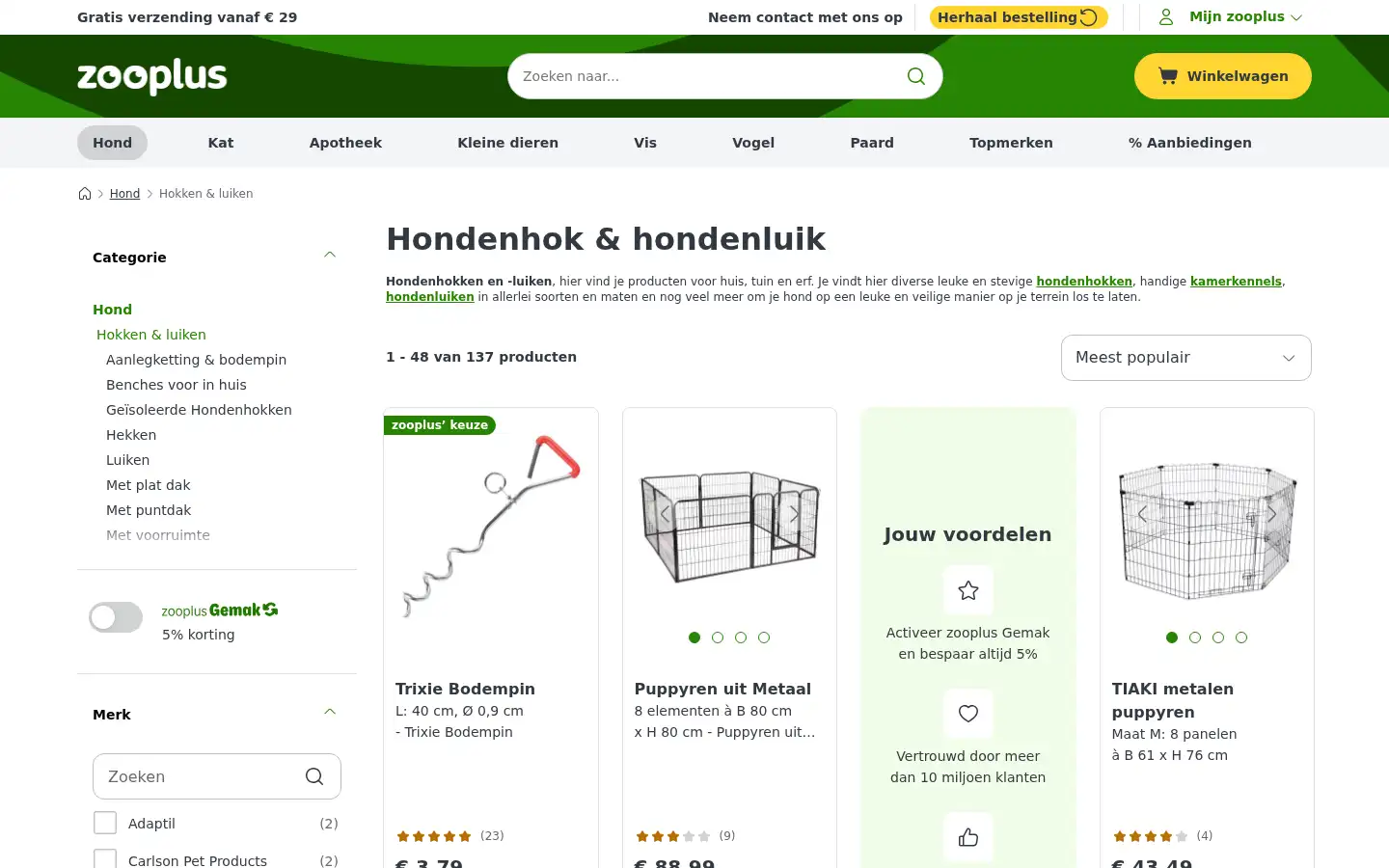 Screenshot of zooplus.nl