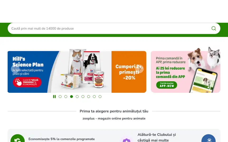 Screenshot of zooplus.ro