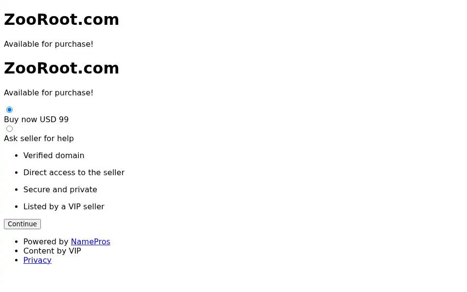 Screenshot of zooroot.com