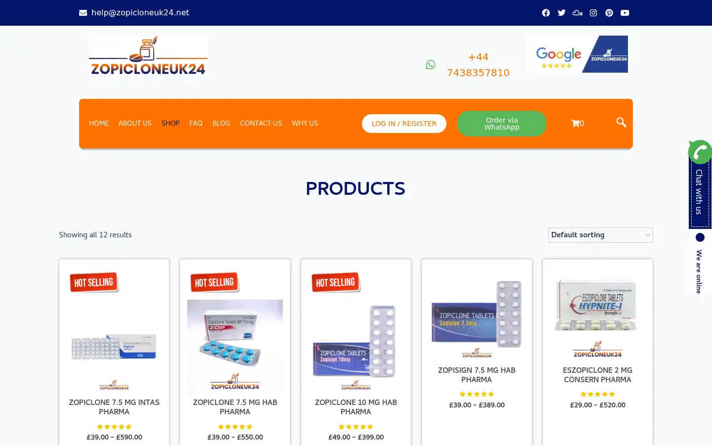 Screenshot of zopicloneuk24.info