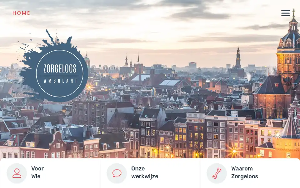 Screenshot of zorgeloosambulant.nl