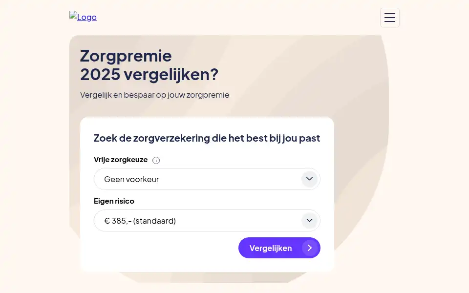 Screenshot of zorgpremie.nl