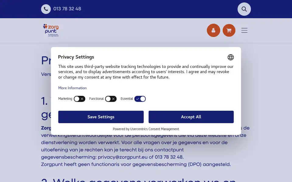 Screenshot of zorgpunt.eu