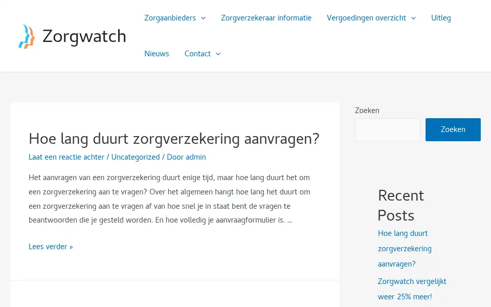 Screenshot of zorgwatch.nl