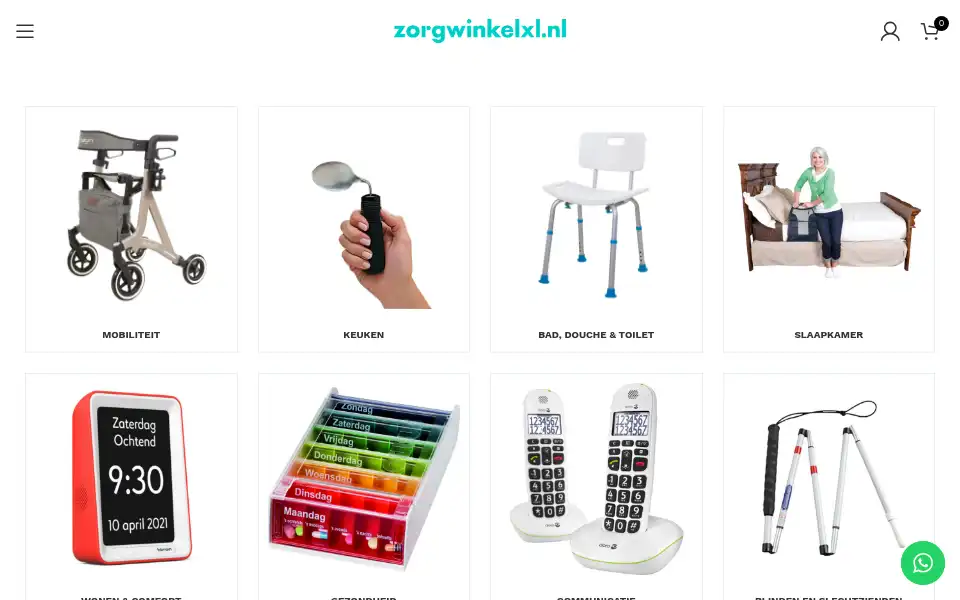 Screenshot of zorgwinkelxl.nl