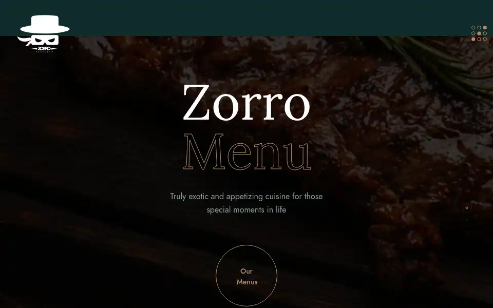 Screenshot of zorrorestaurant.com
