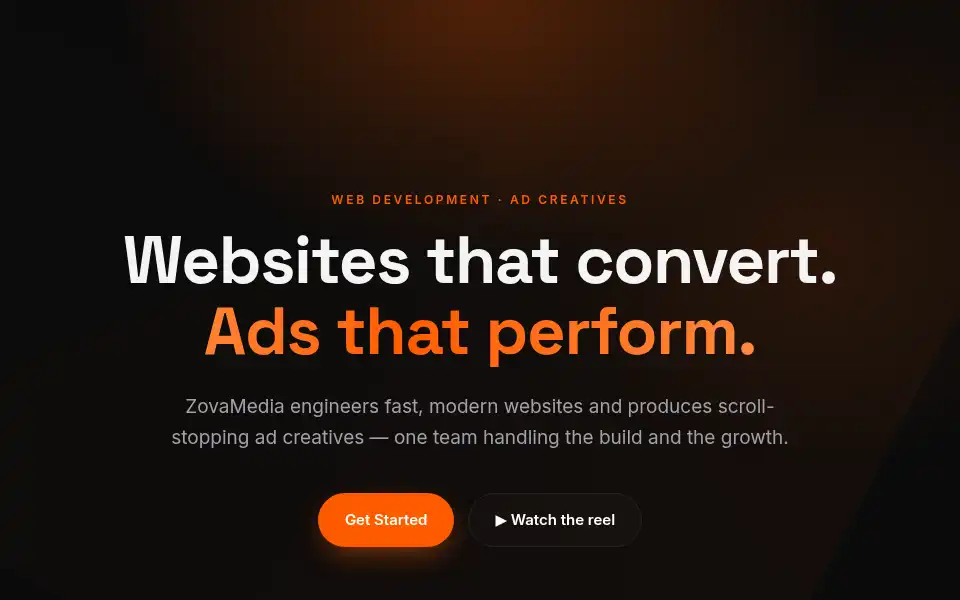 Screenshot of zovamedia.com