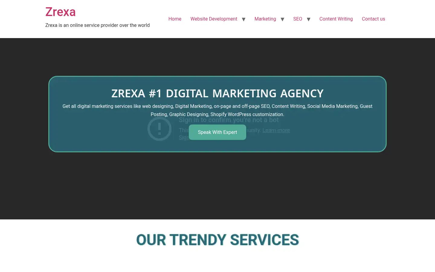 Screenshot of zrexa.com