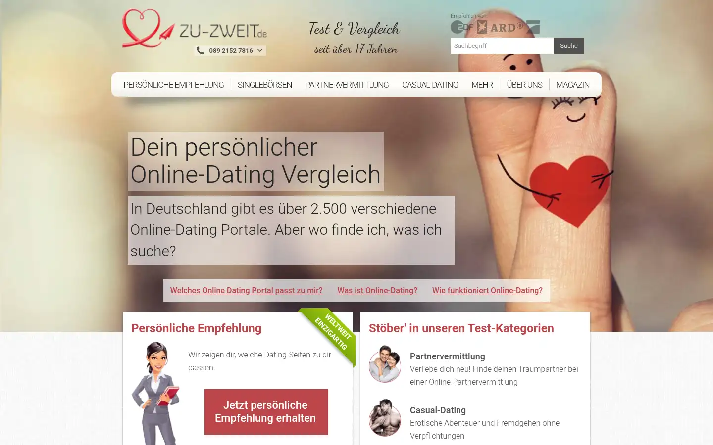 Screenshot of zu-zweit.de