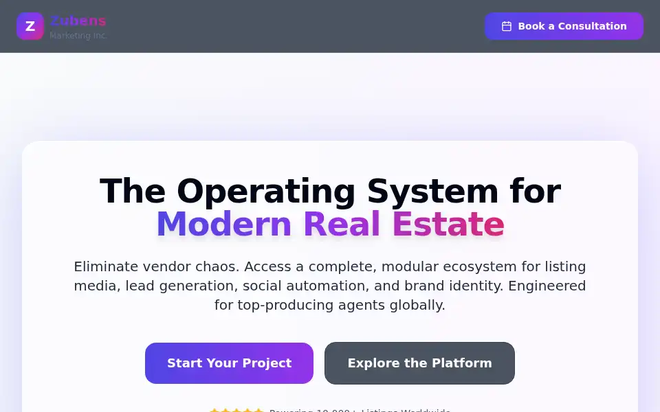 Screenshot of zubens.ca