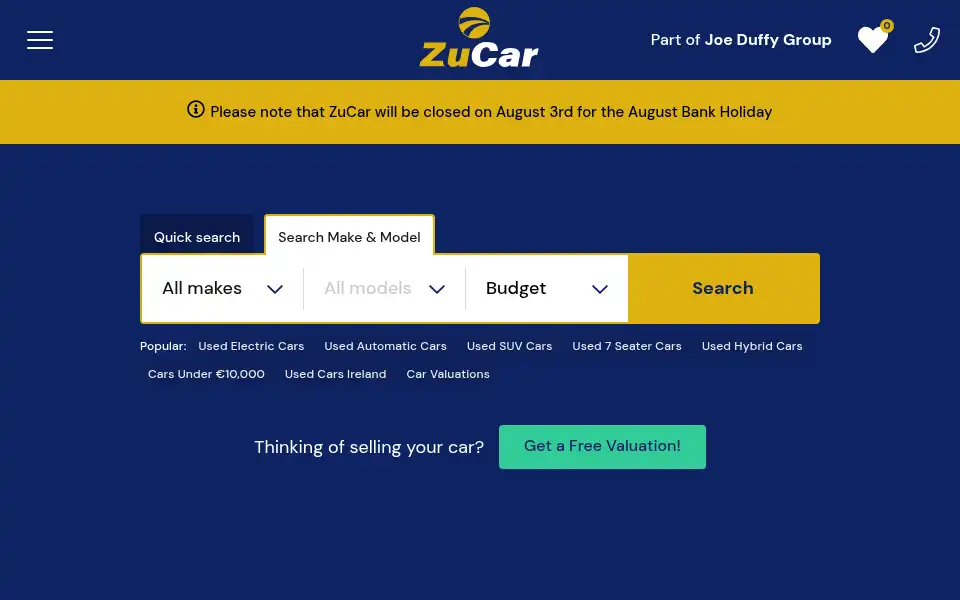 Screenshot of zucar.ie