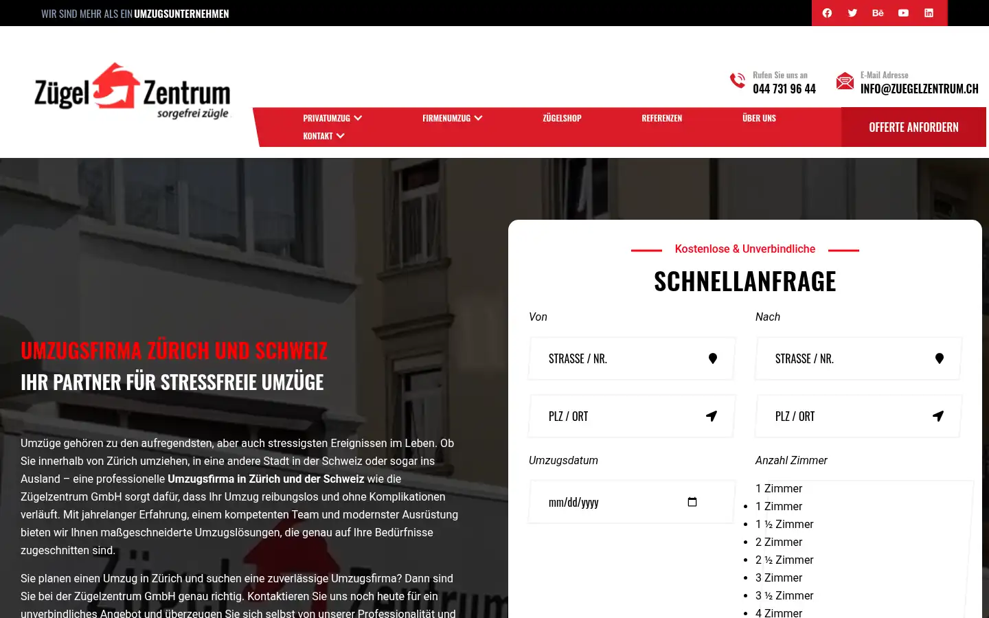 Screenshot of zuegelzentrum.ch
