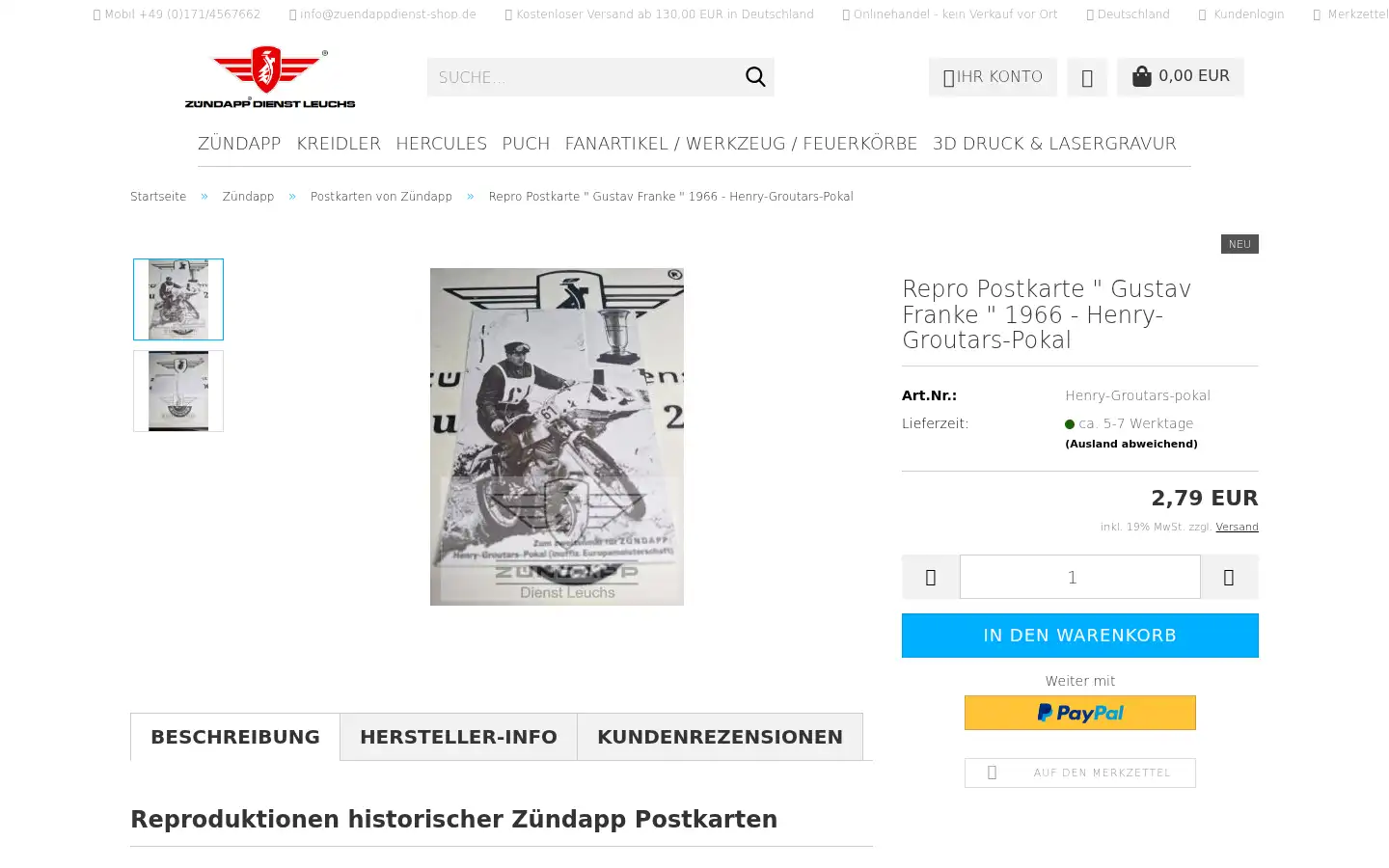 Screenshot of zuendappdienst-shop.de