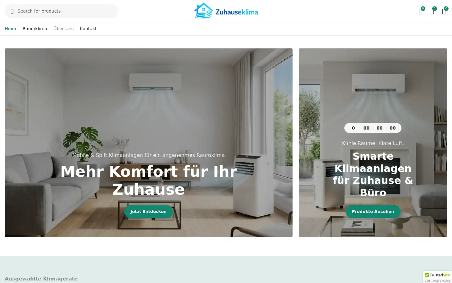 Screenshot of zuhauseklima.shop