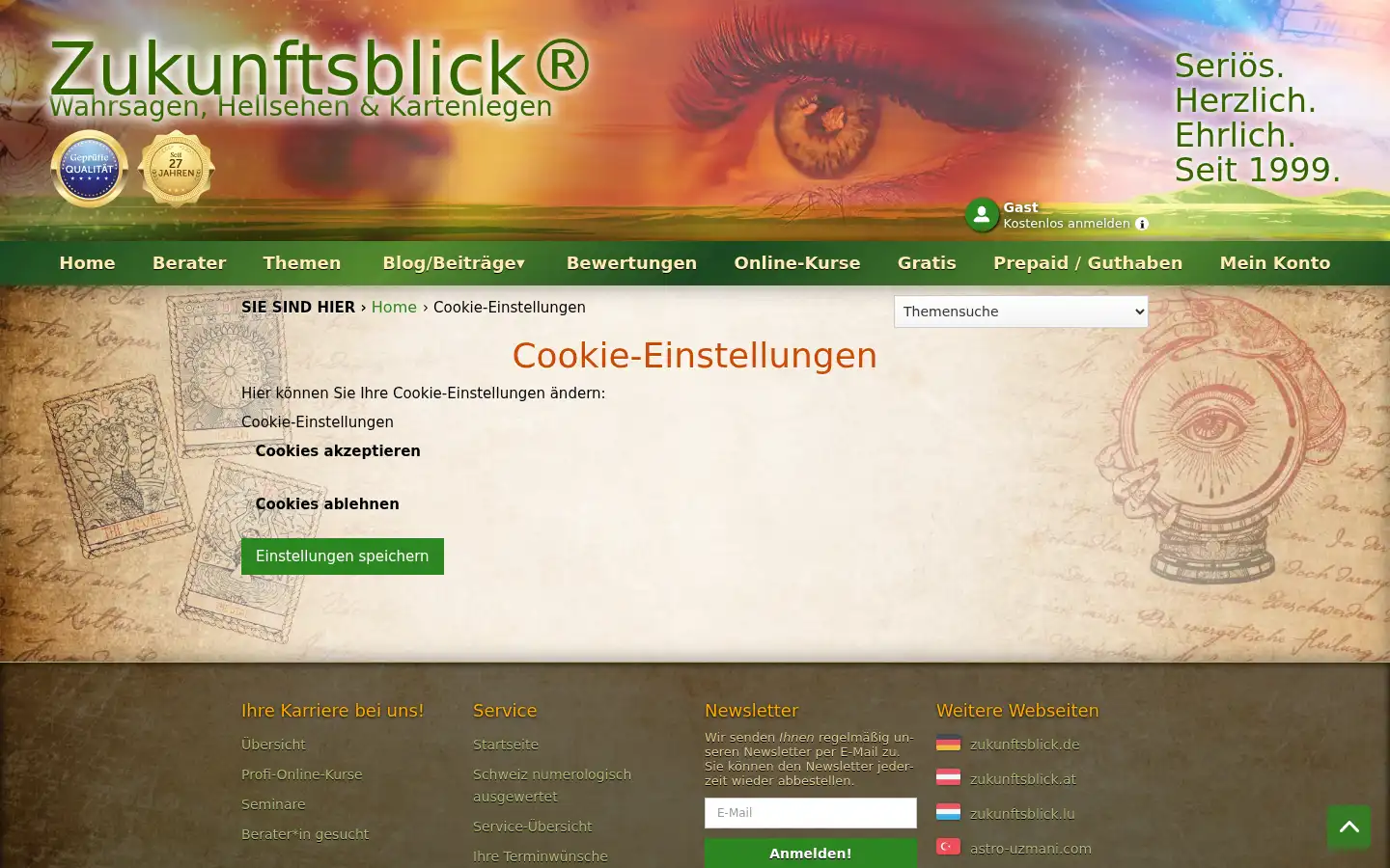 Screenshot of zukunftsblick.ch