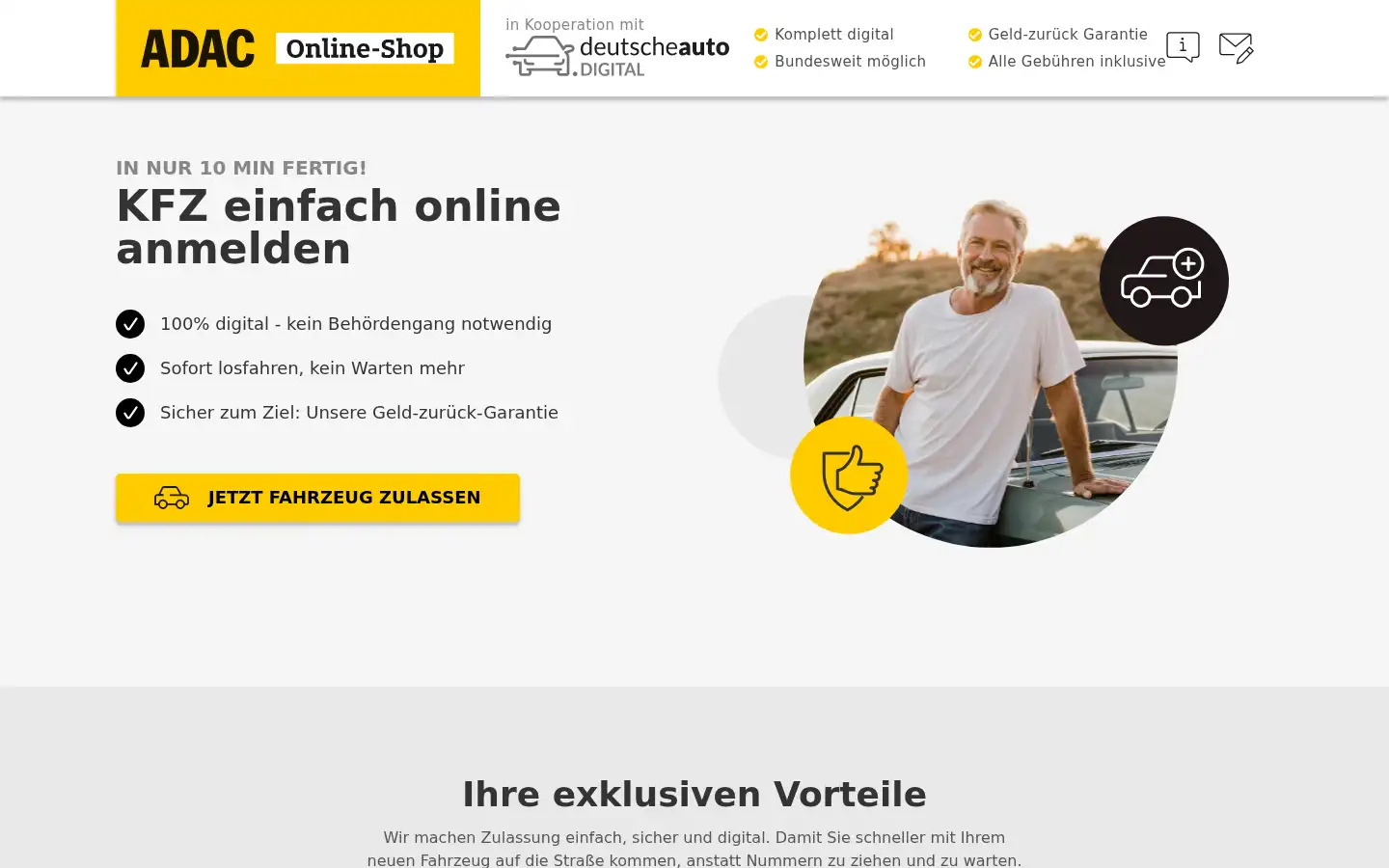 Screenshot of zulassung.adac-shop.de