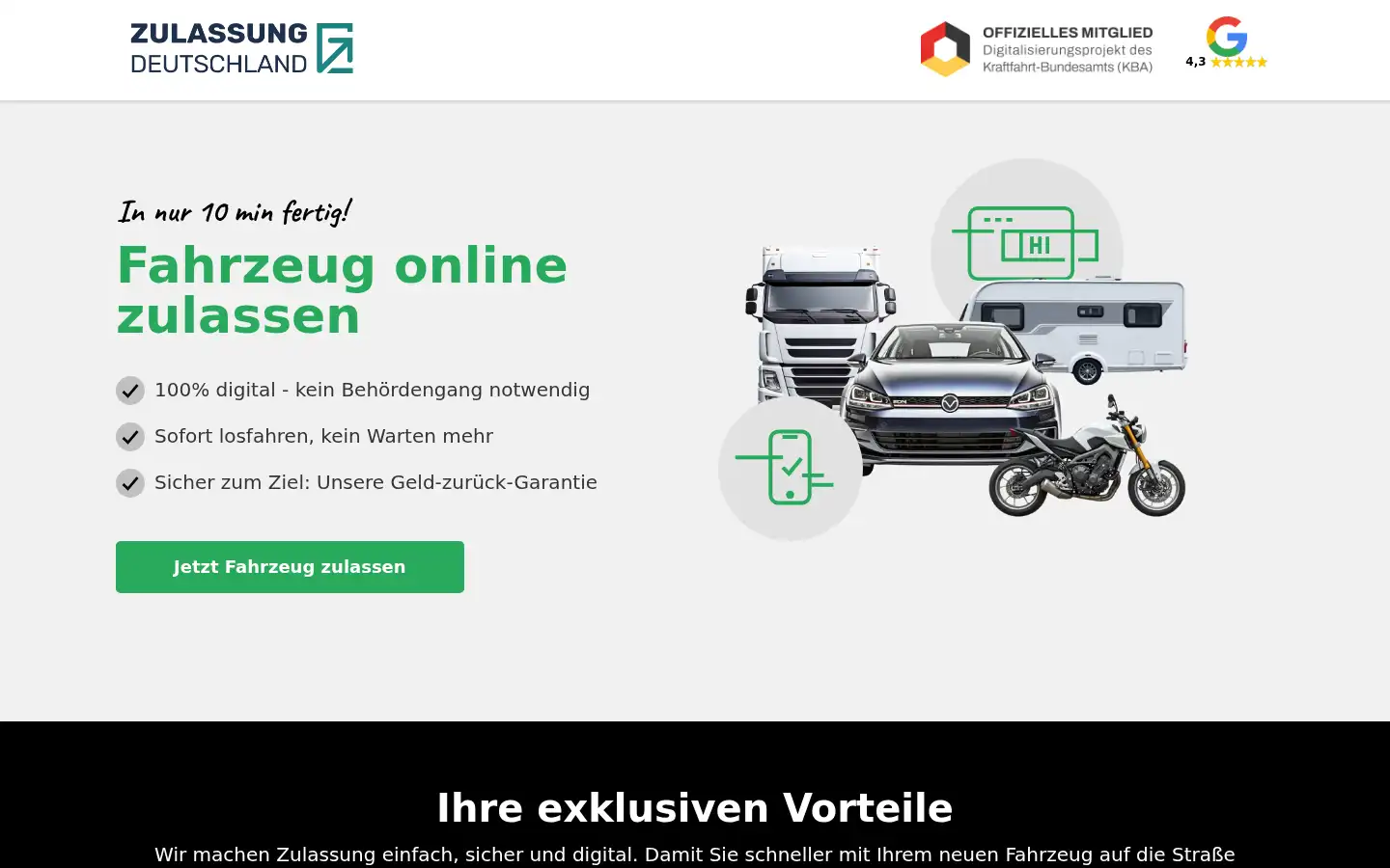 Screenshot of zulassungdeutsch.land