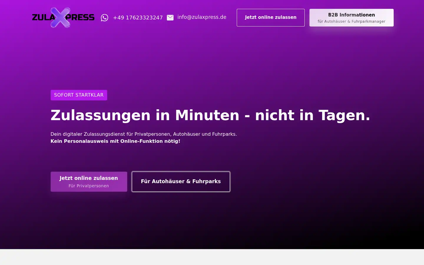 Screenshot of zulaxpress.de