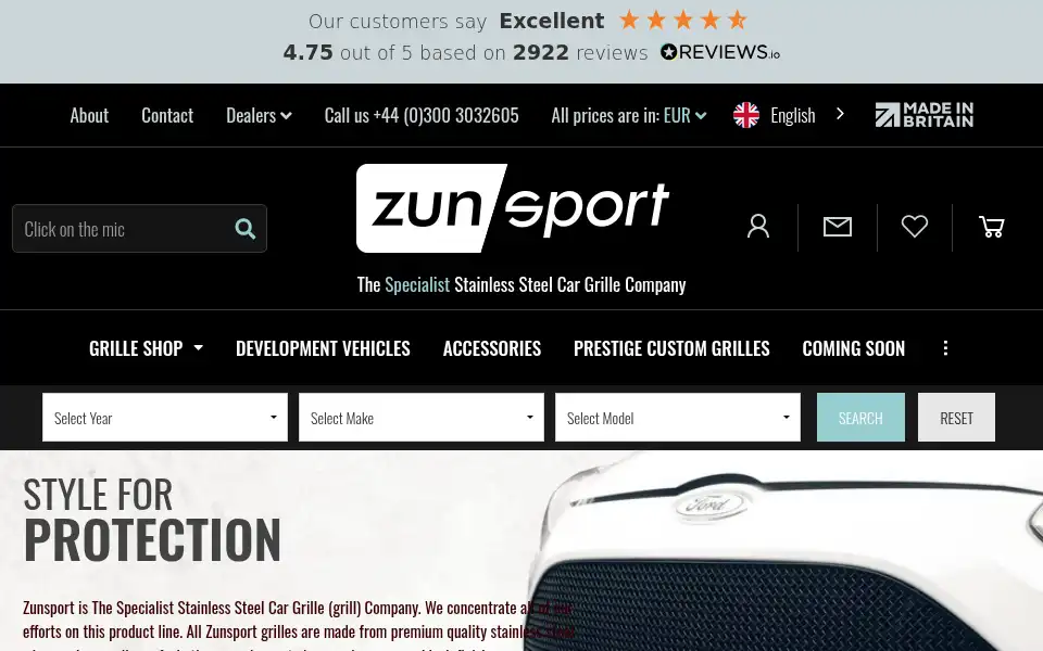 Screenshot of zunsport.com